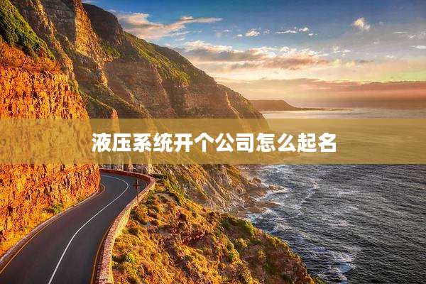 液压系统开个公司怎么起名