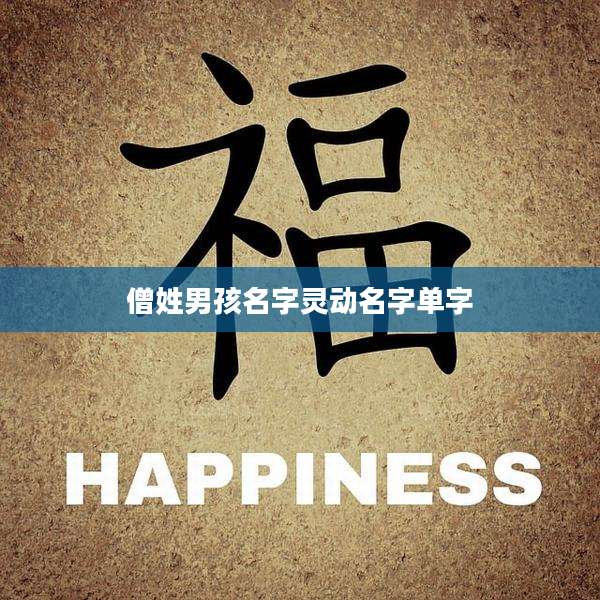 僧姓男孩名字灵动名字单字