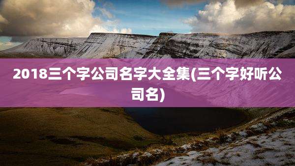 2018三个字公司名字大全集(三个字好听公司名)