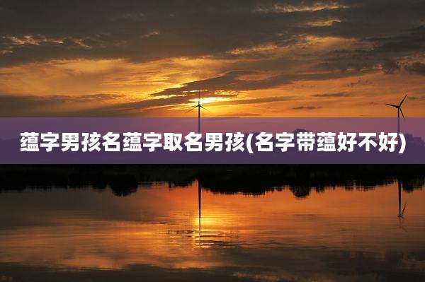 蕴字男孩名蕴字取名男孩(名字带蕴好不好)