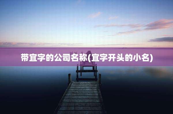 带宜字的公司名称(宜字开头的小名)
