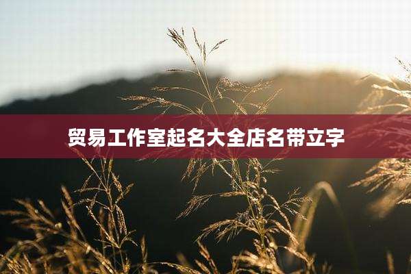 贸易工作室起名大全店名带立字