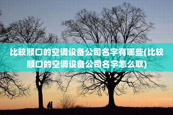 比较顺口的空调设备公司名字有哪些(比较顺口的空调设备公司名字怎么取)