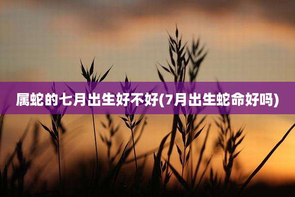 属蛇的七月出生好不好(7月出生蛇命好吗)