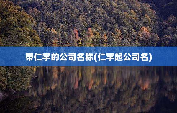 带仁字的公司名称(仁字起公司名)