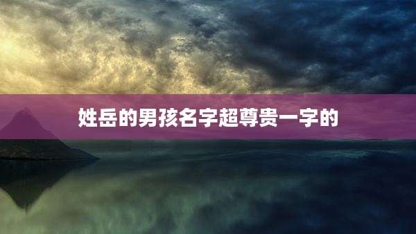 姓岳的男孩名字超尊贵一字的