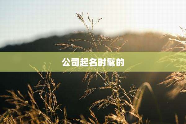 公司起名时髦的
