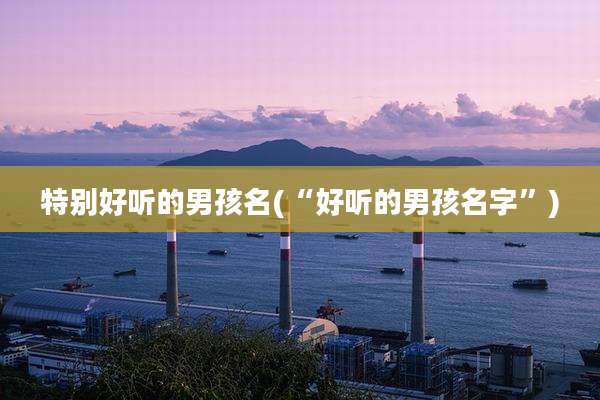 特别好听的男孩名(“好听的男孩名字”)