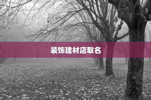 装饰建材店取名