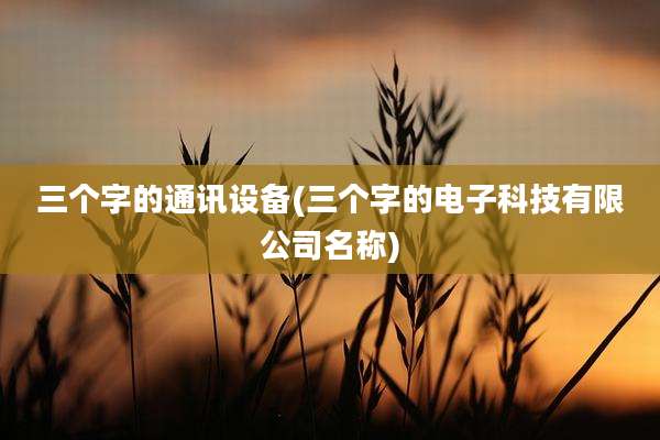 三个字的通讯设备(三个字的电子科技有限公司名称)