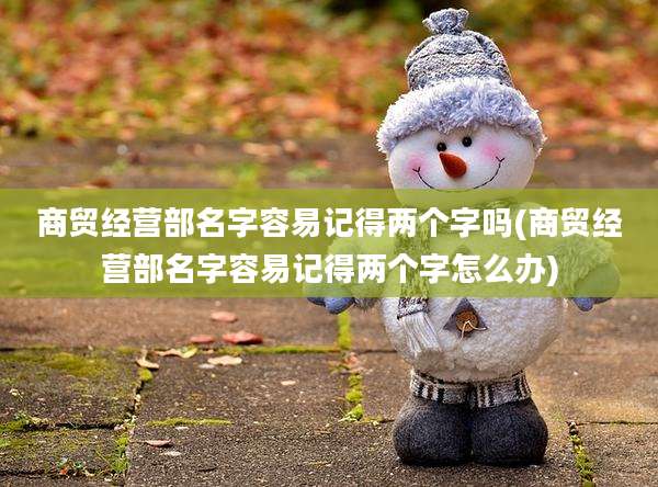 商贸经营部名字容易记得两个字吗(商贸经营部名字容易记得两个字怎么办)