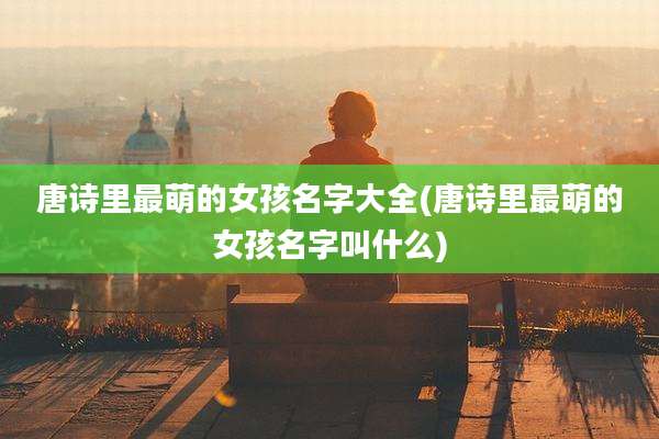 唐诗里最萌的女孩名字大全(唐诗里最萌的女孩名字叫什么)