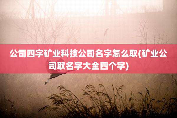 公司四字矿业科技公司名字怎么取(矿业公司取名字大全四个字)