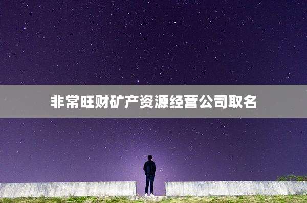 非常旺财矿产资源经营公司取名