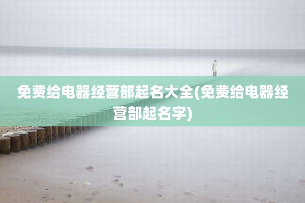 免费给电器经营部起名大全(免费给电器经营部起名字)