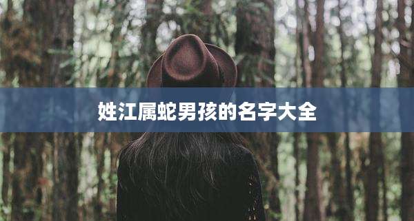 姓江属蛇男孩的名字大全