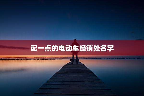 配一点的电动车经销处名字