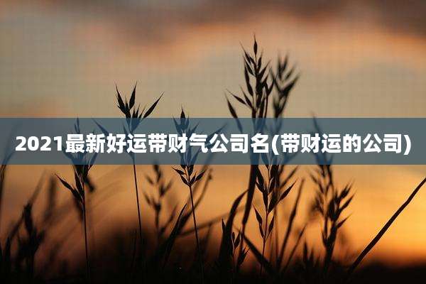 2021最新好运带财气公司名(带财运的公司)
