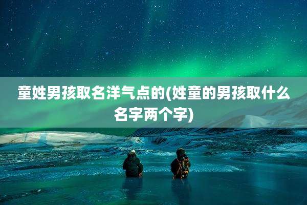 童姓男孩取名洋气点的(姓童的男孩取什么名字两个字)