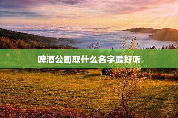 啤酒公司取什么名字最好听