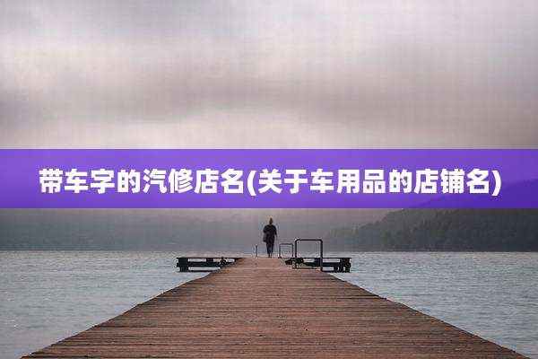 带车字的汽修店名(关于车用品的店铺名)