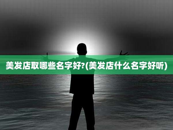 美发店取哪些名字好?(美发店什么名字好听)
