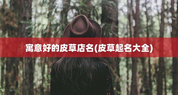 寓意好的皮草店名(皮草起名大全)