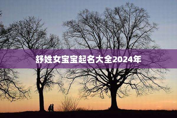 舒姓女宝宝起名大全2024年