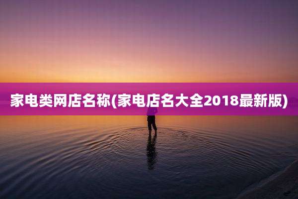 家电类网店名称(家电店名大全2018最新版)