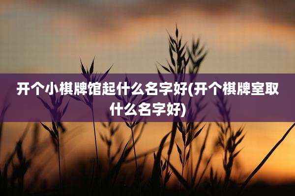 开个小棋牌馆起什么名字好(开个棋牌室取什么名字好)