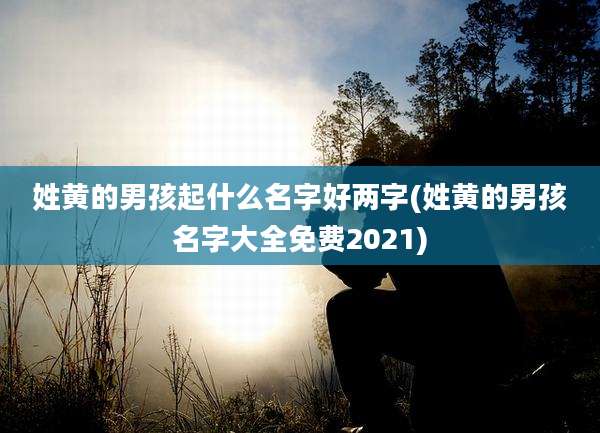 姓黄的男孩起什么名字好两字(姓黄的男孩名字大全免费2021)