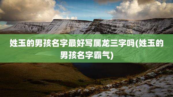 姓玉的男孩名字最好写属龙三字吗(姓玉的男孩名字霸气)