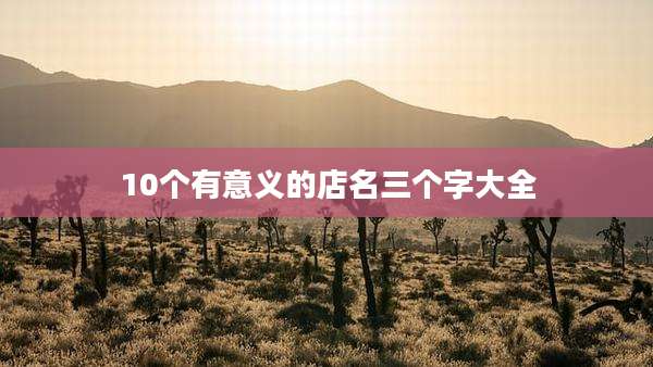10个有意义的店名三个字大全