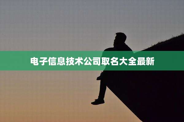 电子信息技术公司取名大全最新