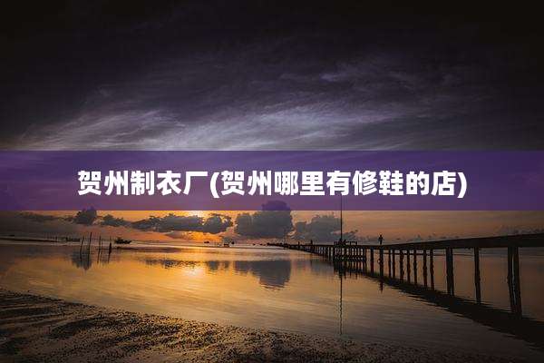 贺州制衣厂(贺州哪里有修鞋的店)