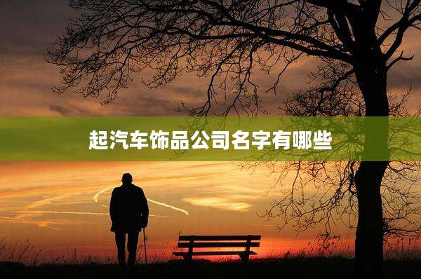 起汽车饰品公司名字有哪些