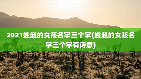 2021姓赵的女孩名字三个字(姓赵的女孩名字三个字有诗意)
