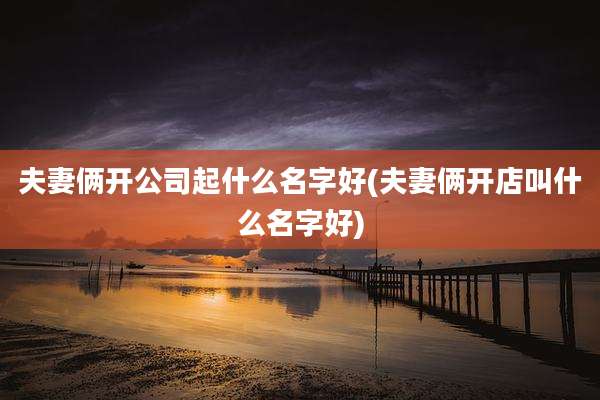 夫妻俩开公司起什么名字好(夫妻俩开店叫什么名字好)