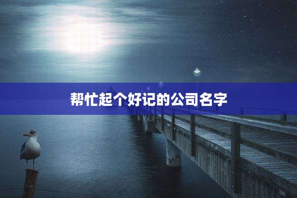 帮忙起个好记的公司名字