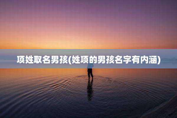 项姓取名男孩(姓项的男孩名字有内涵)