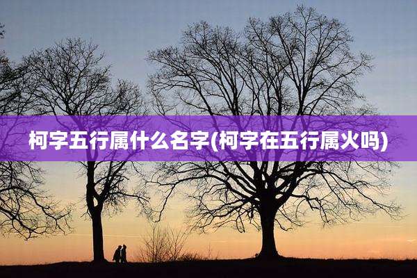 柯字五行属什么名字(柯字在五行属火吗)