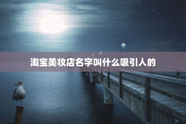 淘宝美妆店名字叫什么吸引人的
