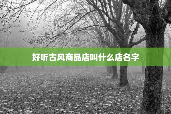 好听古风商品店叫什么店名字