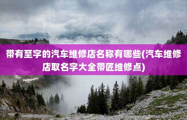 带有至字的汽车维修店名称有哪些(汽车维修店取名字大全带匠维修点)