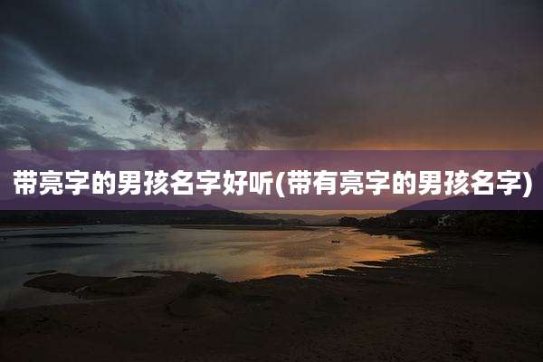 带亮字的男孩名字好听(带有亮字的男孩名字)