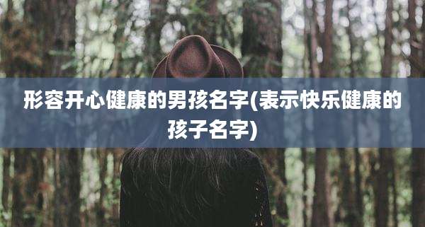 形容开心健康的男孩名字(表示快乐健康的孩子名字)