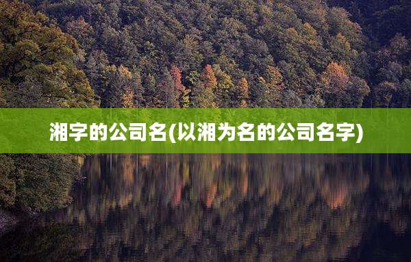 湘字的公司名(以湘为名的公司名字)