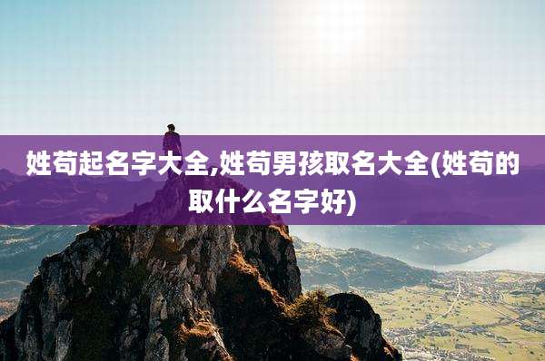 姓苟起名字大全,姓苟男孩取名大全(姓苟的取什么名字好)