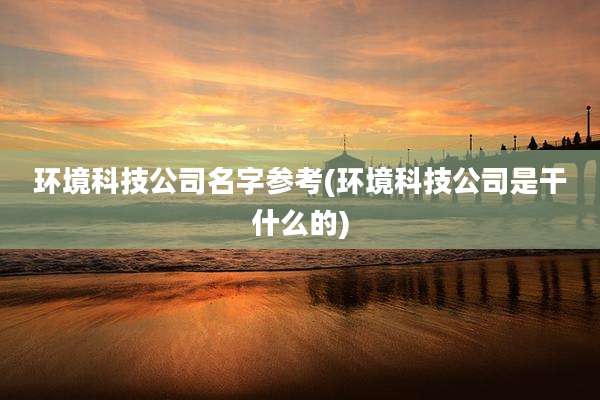 环境科技公司名字参考(环境科技公司是干什么的)