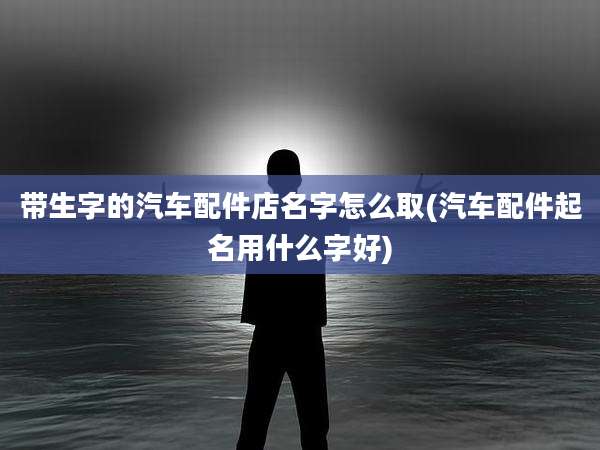 带生字的汽车配件店名字怎么取(汽车配件起名用什么字好)